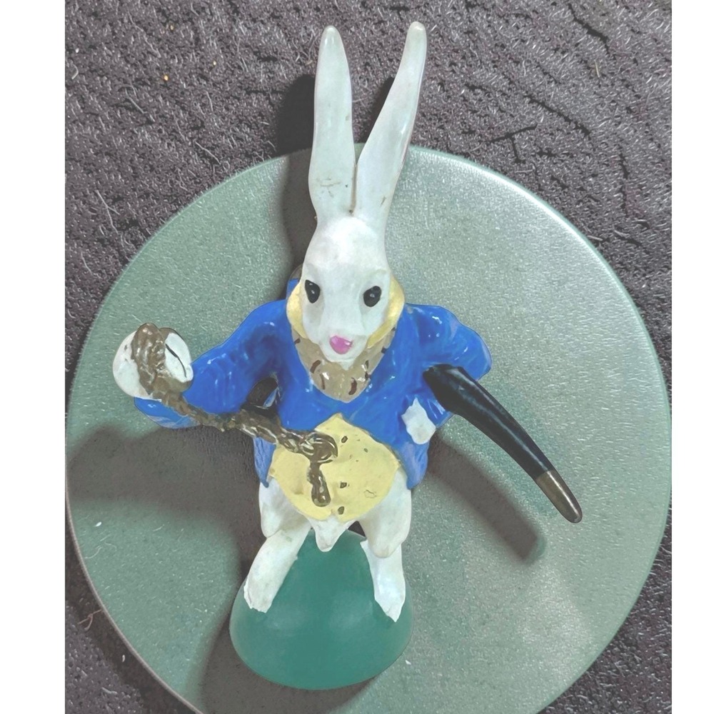 Vintage 1990 Hamilton Gifts Alice in Wonderland White Rabbit Figurine 3.5 inch